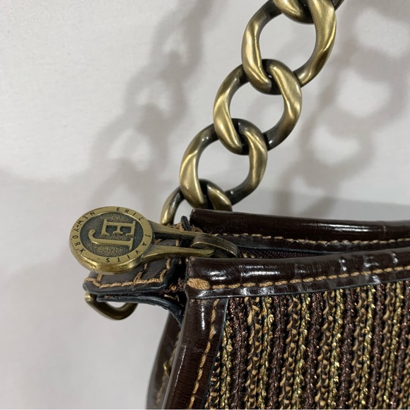 Vintage Eric Javits New York Woven Jute Shoulder Bag with Leather Trim - Picture 3 of 9